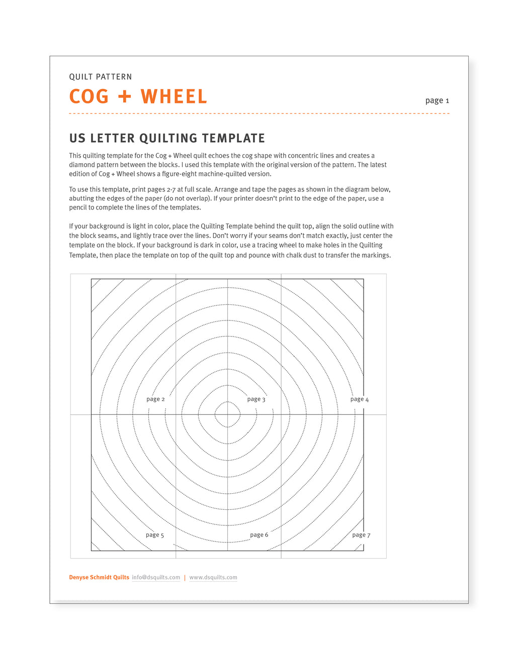 Cog + Wheel quilting template – Denyse Schmidt Quilts